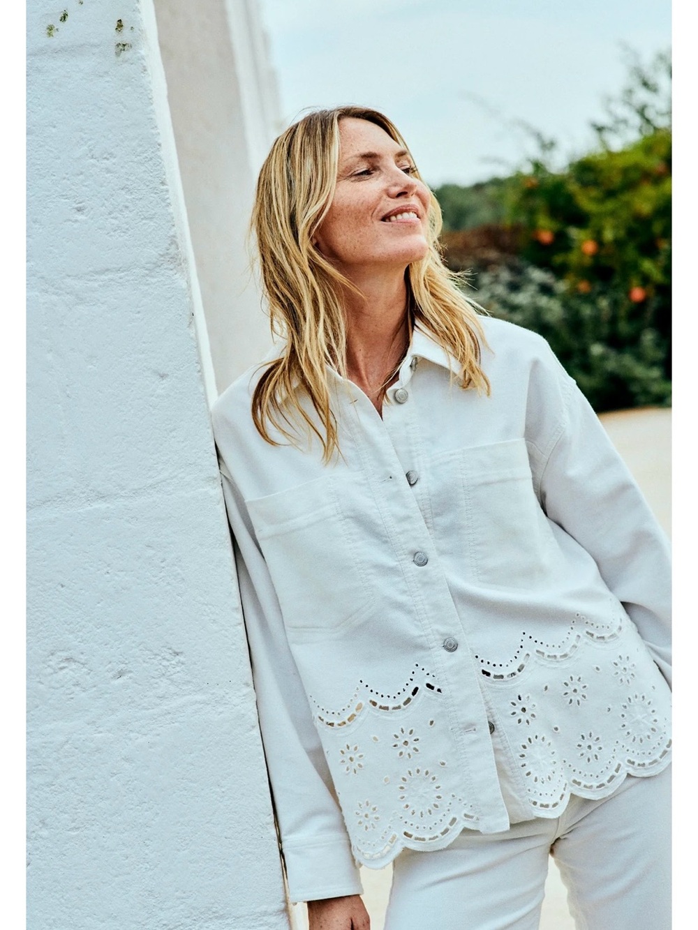 Stoosh ivory EMBROIDERED SHACKET NWT